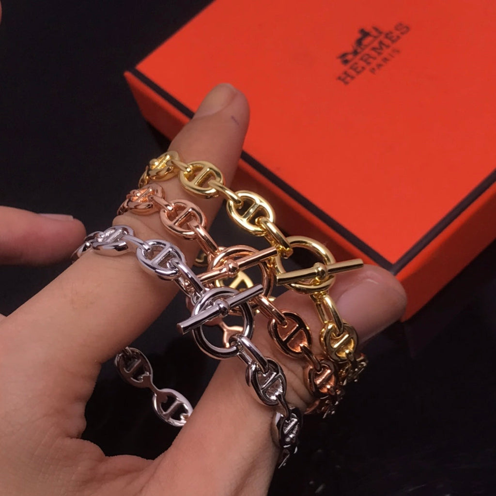 18K Chaine D'ancre Hermes Bracelet