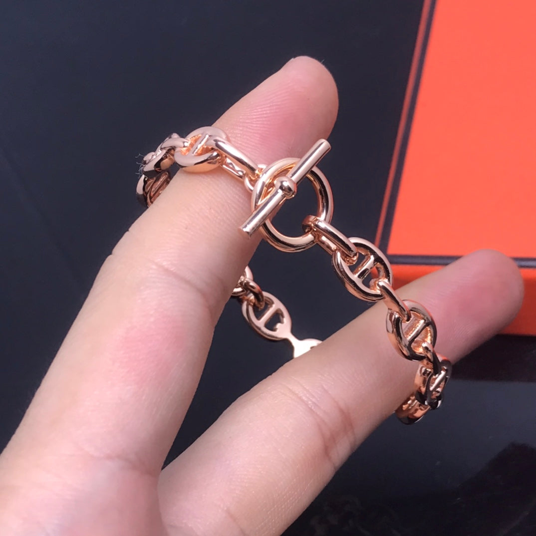 18K Chaine D'ancre Hermes Bracelet